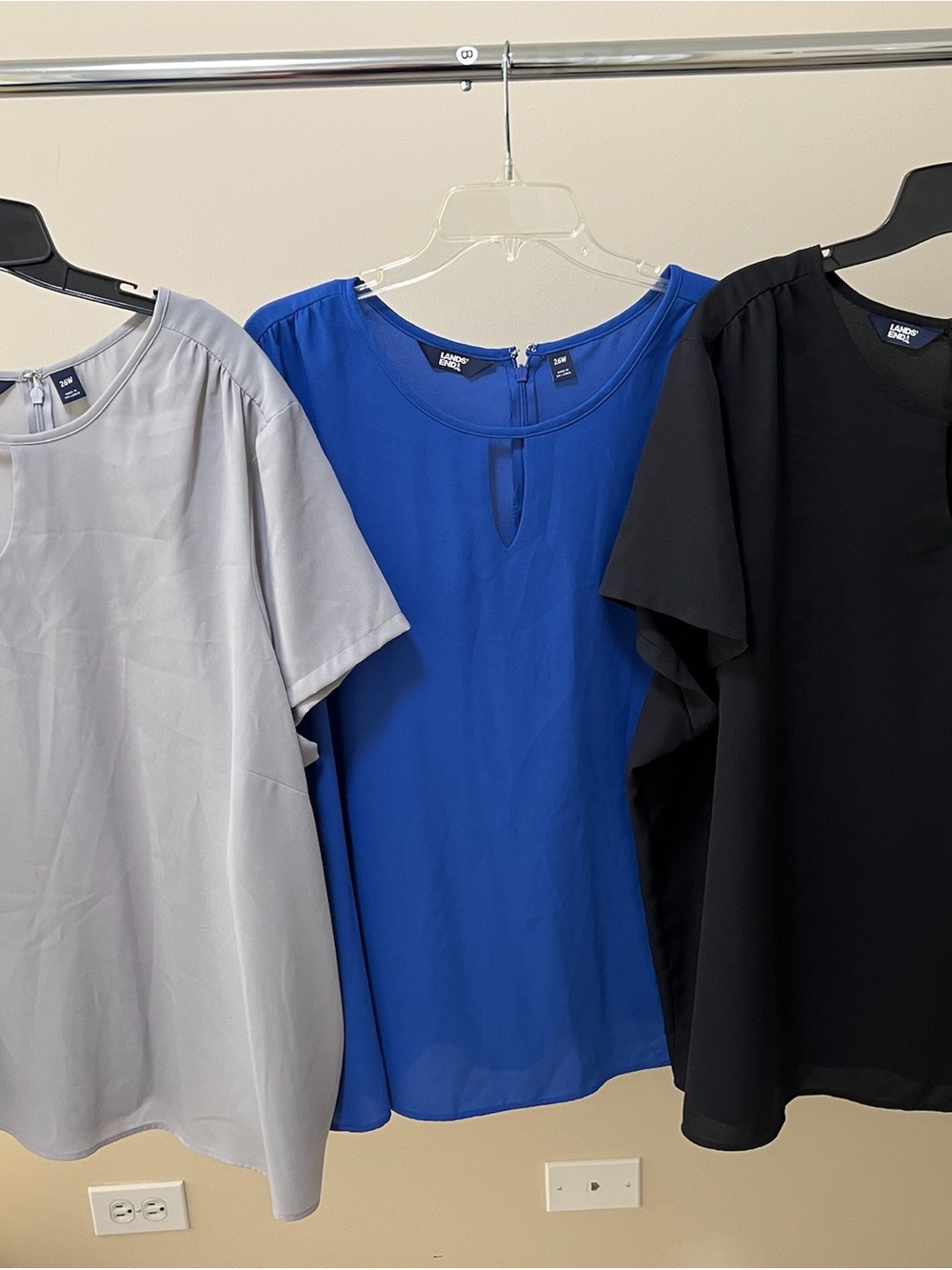 3 pack Lands' End Women's Keyhole Short-Sleeve Top